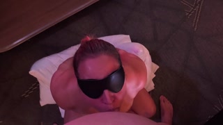 Insane Blowjob Taste-Testing by Handcuffed MILF