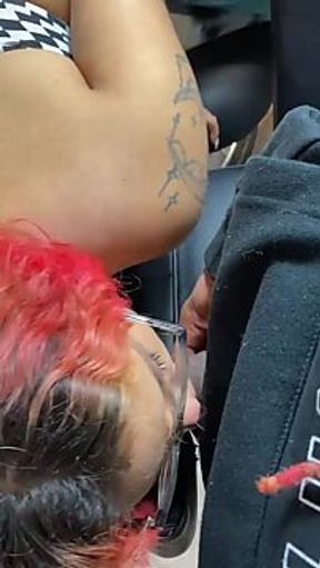 Dallas Stripper Deepthroats Interracial Big Dick While Getting Inked