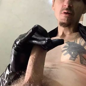 BDSM Latex Glove Cum Load Onto Glove