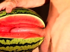 water melon cum - fucking a melon and cumming