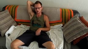 R.goodboy J/o on Couch Watching Stepdaddy Porn Hot Cumshot with Big Buttplug