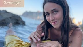 This Spanish girl jerks you off until you in a crystal cup