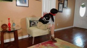 Home alone helplessly bound in an insidious reverse prayer hogtie (WMV HD 8000kbps)