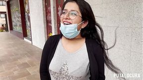 Innocent busty chubby Latina Dessy caught in steamy bedroom sex