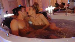 sensual blowjob, pussy fuck, cum on ass in jacuzzi