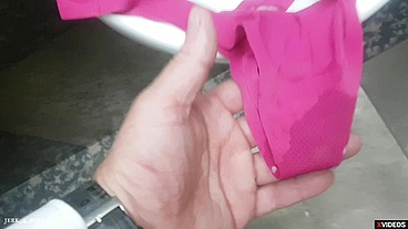 "Cum in her wet panties"