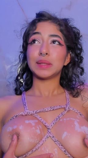 I've been very naughty. I don't listen to my stepfather, and he spanks my butt and breasts very hard.