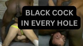 Black 9" cock feeding me thick cum