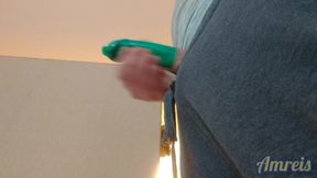 Aggressive orgasm and filling the condom with your sperm.