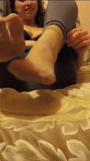 Getting off in my worn out pantyhose thinking of you   Clip 1