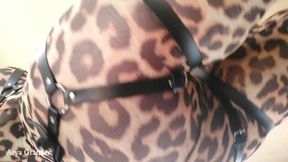 Hot Milf With Curvy Body Posing In Tight Clothes Spandex Leggings And Leather Boots With High Heels