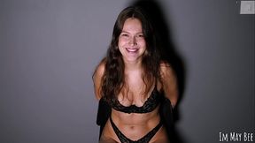 Petite solo girl with perfect tits gets three big dicks