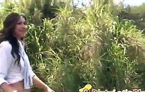 Skinny latina aj estrada gets naked in the public streets