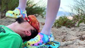 Mistress Pisses Straight Into Slave's Mouth on Wild Beach