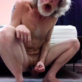 JerkinDad14 - Daddy&#039;s Super Duper Gooner Bate Session Hairy Gay Man Masturbates His Greasy Big Cock With Massive Cumshot