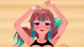 Adorable animated girls blowing cock and swallowing cum inside this head animated