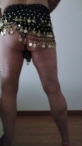 In Miniskirt with Vacuum Pump and Heels