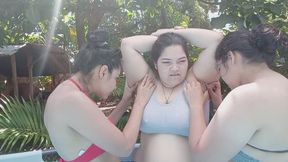 They like to worship my armpits in the water