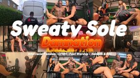 Sweaty Sole Damnation - Interracial Femdom - CFNM - Foot Worship - Handjob - BBC Ft - Katlyn Moree, Honey Hudson & Elitefeetstreet - 4K