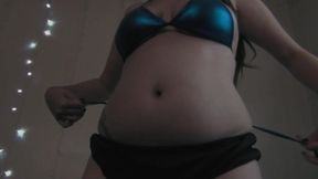 Fat Belly Strip Tease - Gain Girl - Gaining Weight - Chubby - BBW - Gaining Weight Fetish