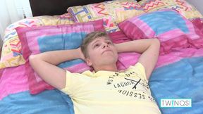 Cock addict cutie James dildos his tight starfish and cums!