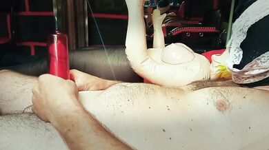 His Ukrainian doll deep throats that thick uncut cock