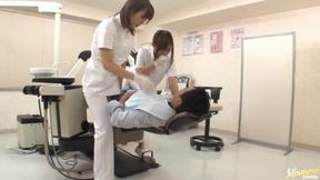 Asian Dentist & Hot Assistant Seduce Patient in Exam Room