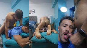 meu amigo deixou a namorada em casa e veio comer meu cu virgem