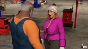 Busty mechanic gets seduced by a perky wife