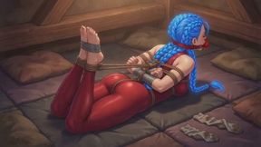 Bondage Stories #11B: Neon Braids Bound in Unyielding Rope Challenge (Animated)