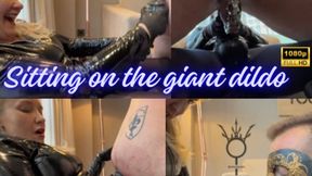 Slave husband sits on dildo monster - Pegging - Big Ass - Anal Destruction - Empress Bella Sadic