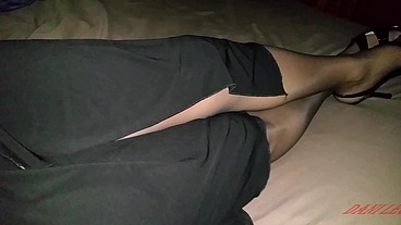 Dani_Leg with Layered Pantyhose and Stockings on Sexy Long Legs