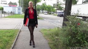 My boss bangs me hard after hours, public mature lady's sex is hot!