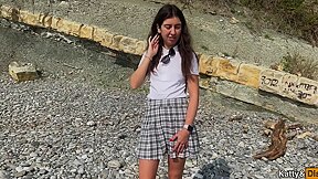 The Girl Flashed Her Pussy On The Bus - I Offered Her Sex On A Public Beach