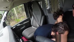 Bound dude roughly fucked in the the van by a stranger