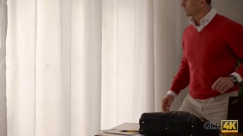 Older Lover's Temptation: Teen (18+) Blonde Seduces Dad into Kinky Affair