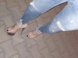 I walk down the street at night in my stripper heels