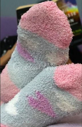 Worn Fuzzy Socks Soft Tease While I Read