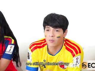 WE WAGER A SOCCER MATCH AGAINST SOME SPANISH FEMALE FANS AND ENDED UP SCREWING THEIR BOOTIES
