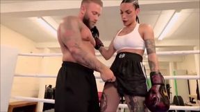 Sexy tranny having oral sex with a big guy