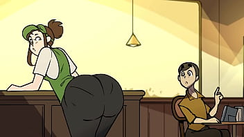 Chubby Barista with Giant Lactating Boobs - 3D Cartoon Parody HQ