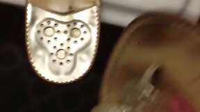 Cumming on Wife's Friend's Sandals