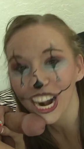 Crazy Norah Nova freaking out in Clown Porn   Clip 1