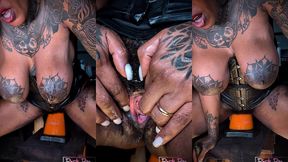 the kinky pornstar  dark dea  destroy her pussy with giant traffic cone by hankey stoys