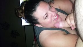 Dark haired super fat hooker provided my friend's cock with a blowjob