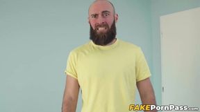 Beautiful artist Vanessa Hillz gets her mouth painted with white jizz