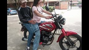 Horny Girl Rides My Motorcycle and Me at the Same Time