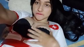 College student masturbates with a Mexican fan  Do you want to see the second part, honey? (Real home video)