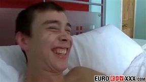 Good looking homo takes it up the ass and receives facial