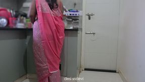 Dick flashing to maid while she washing dishes at home